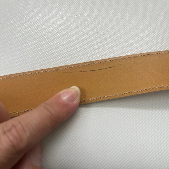 BYBLOS Leather Brass Buckle Womens Belt Sz EU 95 Medium Yellow Italy Adjustable main image 8